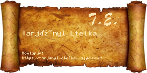 Tarjányi Etelka névjegykártya