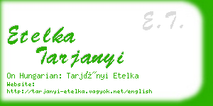 etelka tarjanyi business card